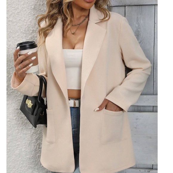 Classic Open Front Pockets Minimalist Jacket Blazer - Picture 9 of 13